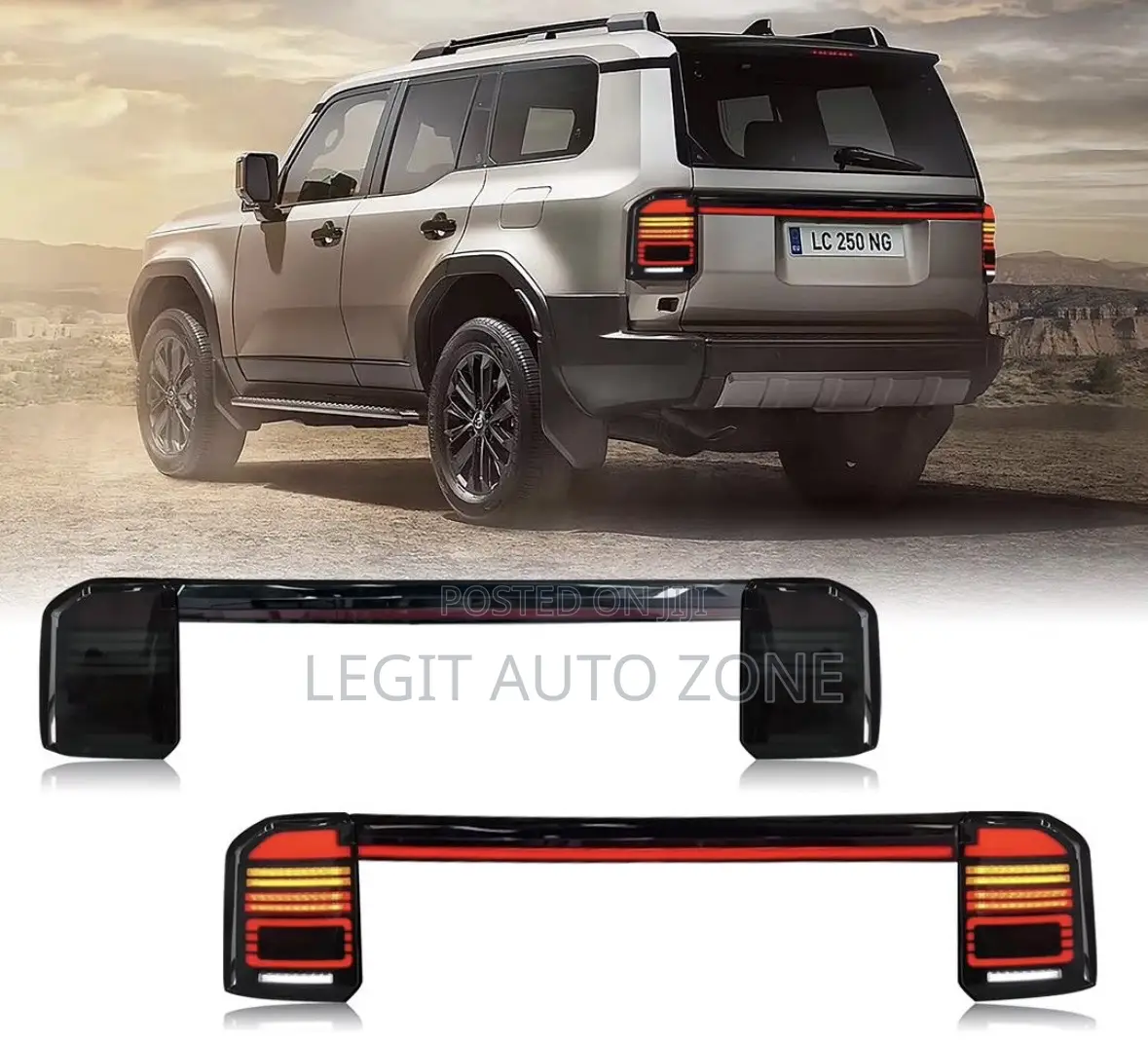 Land Cruiser Prado 2024,2025,Taillights With Boot Chrome Led