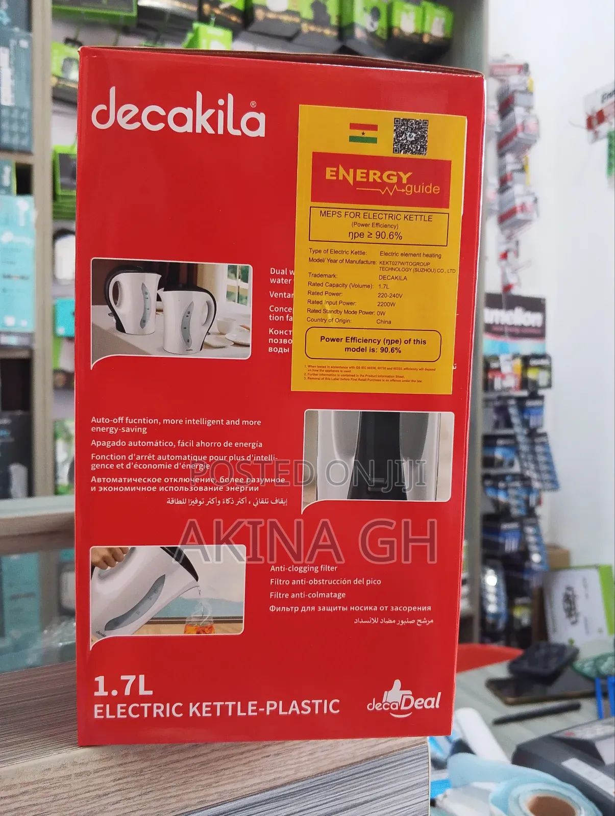 Decakila Electric Kettle-Plastic 1.7l (Kelt027w)