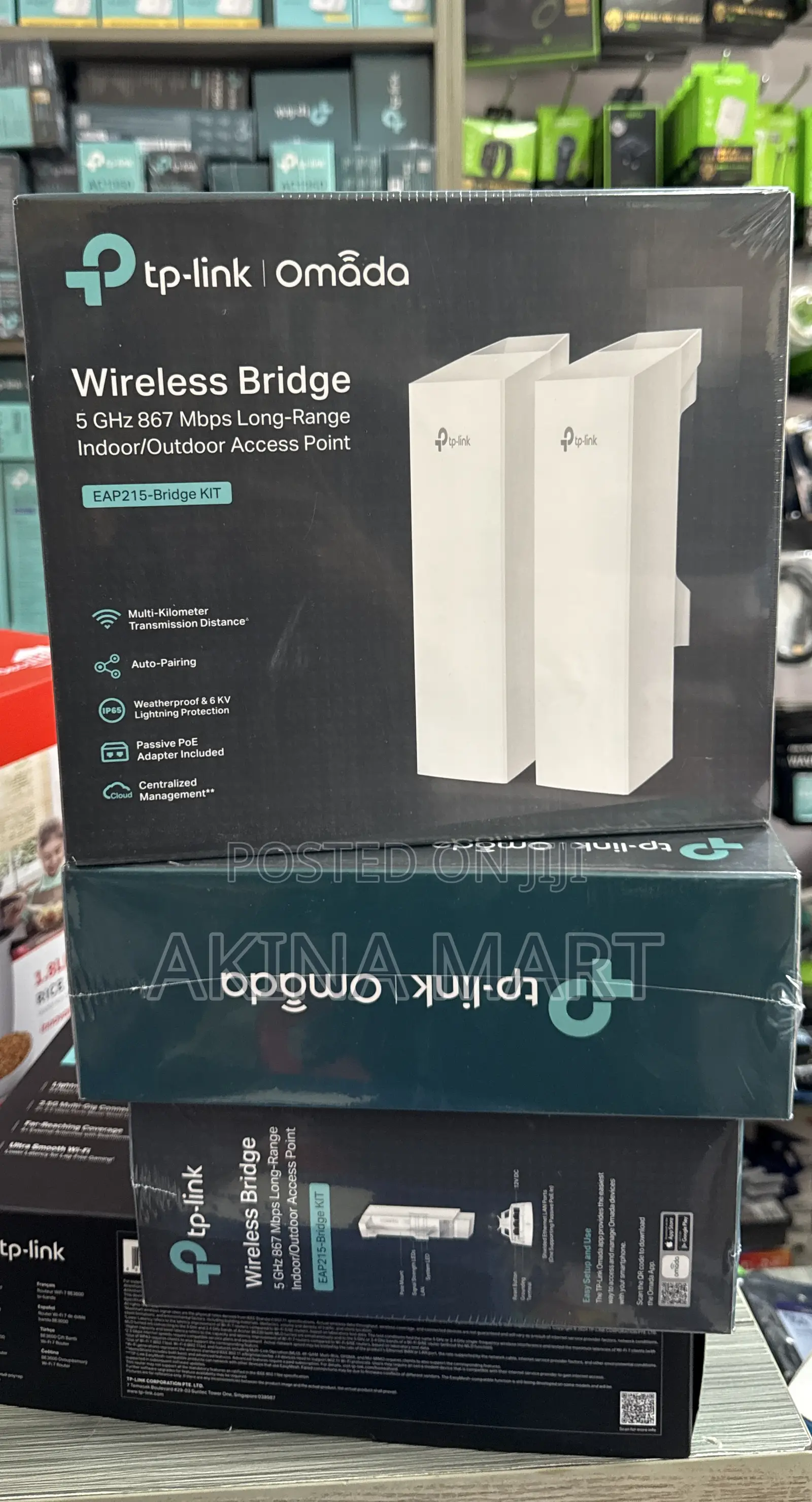 TP-Link Omada 5ghz 867mbp Long-Range Indoor/ Outdoor Eap215 Bridge Kit