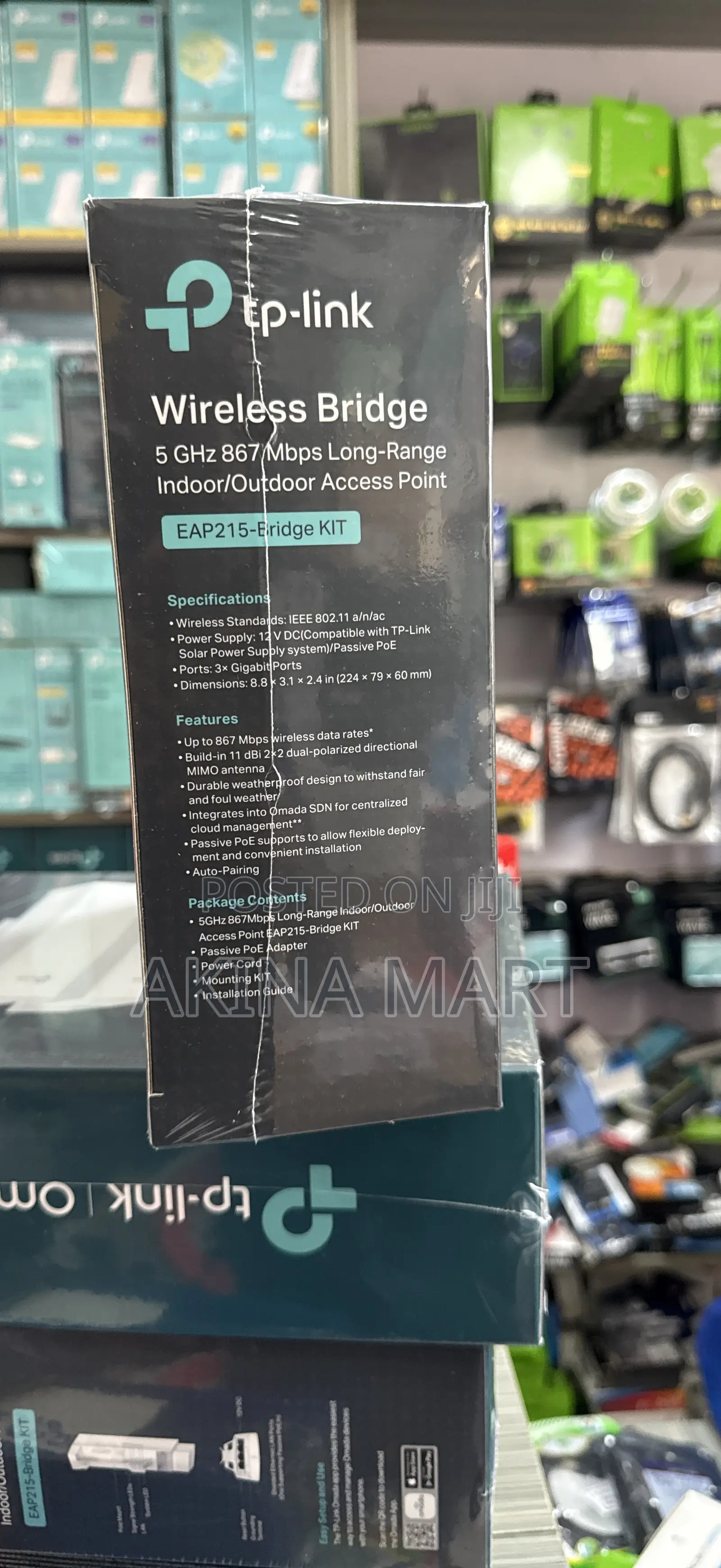 TP-Link Omada 5ghz 867mbp Long-Range Indoor/ Outdoor Eap215 Bridge Kit