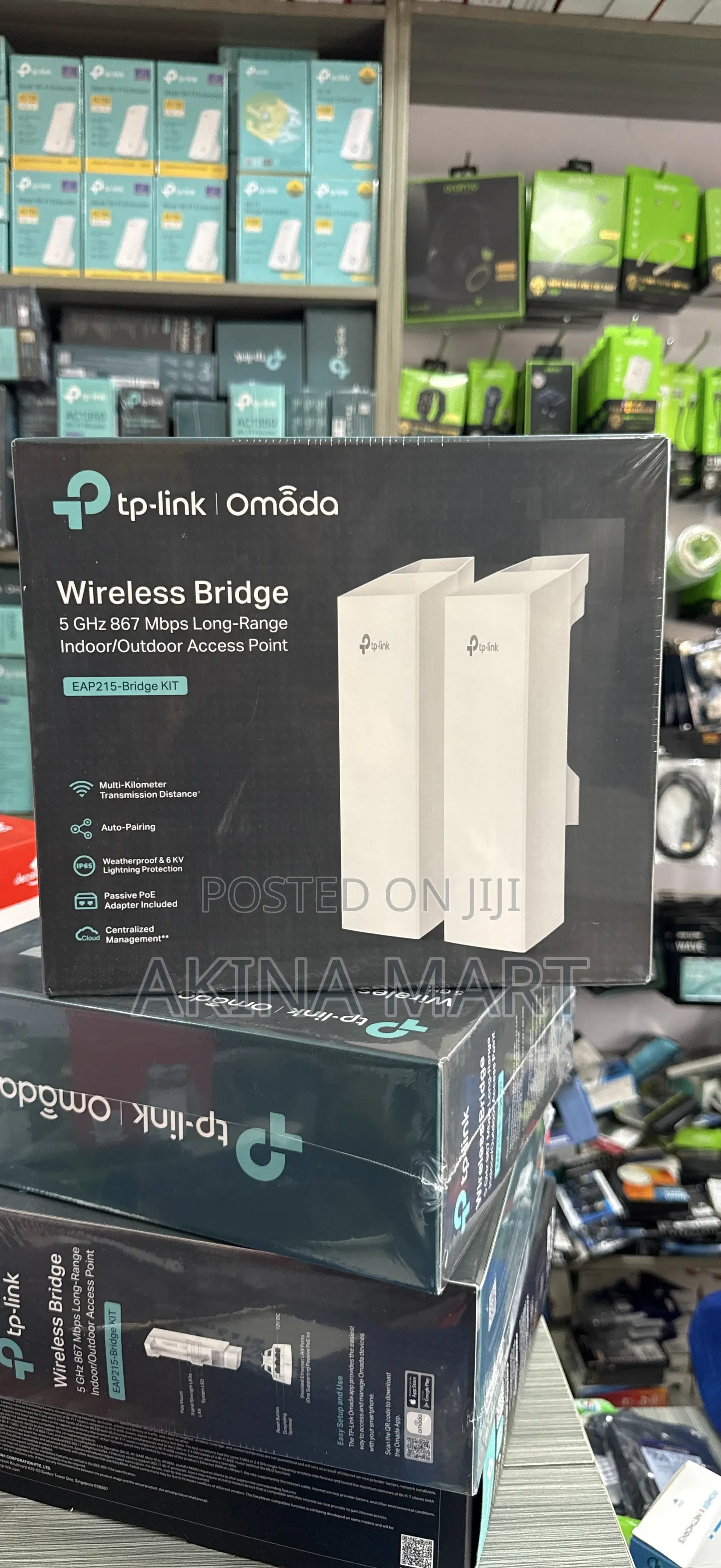 TP-Link Omada 5ghz 867mbp Long-Range Indoor/ Outdoor Eap215 Bridge Kit