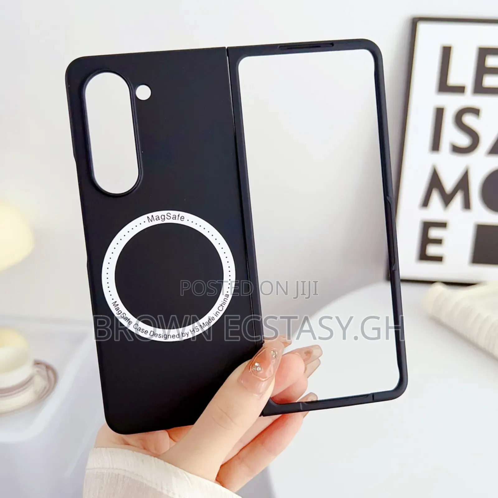 Mette Black Z Fold 7 Case With Screen Protector