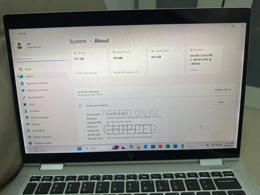 Laptop HP EliteBook X360 1030 G3 16GB Intel Core I7 SSD 256GB
