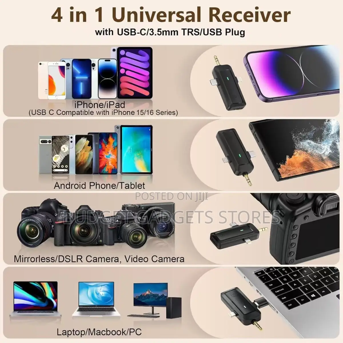 Wireless Lavalier Microphone for Android/iPhone/Camera/Computer