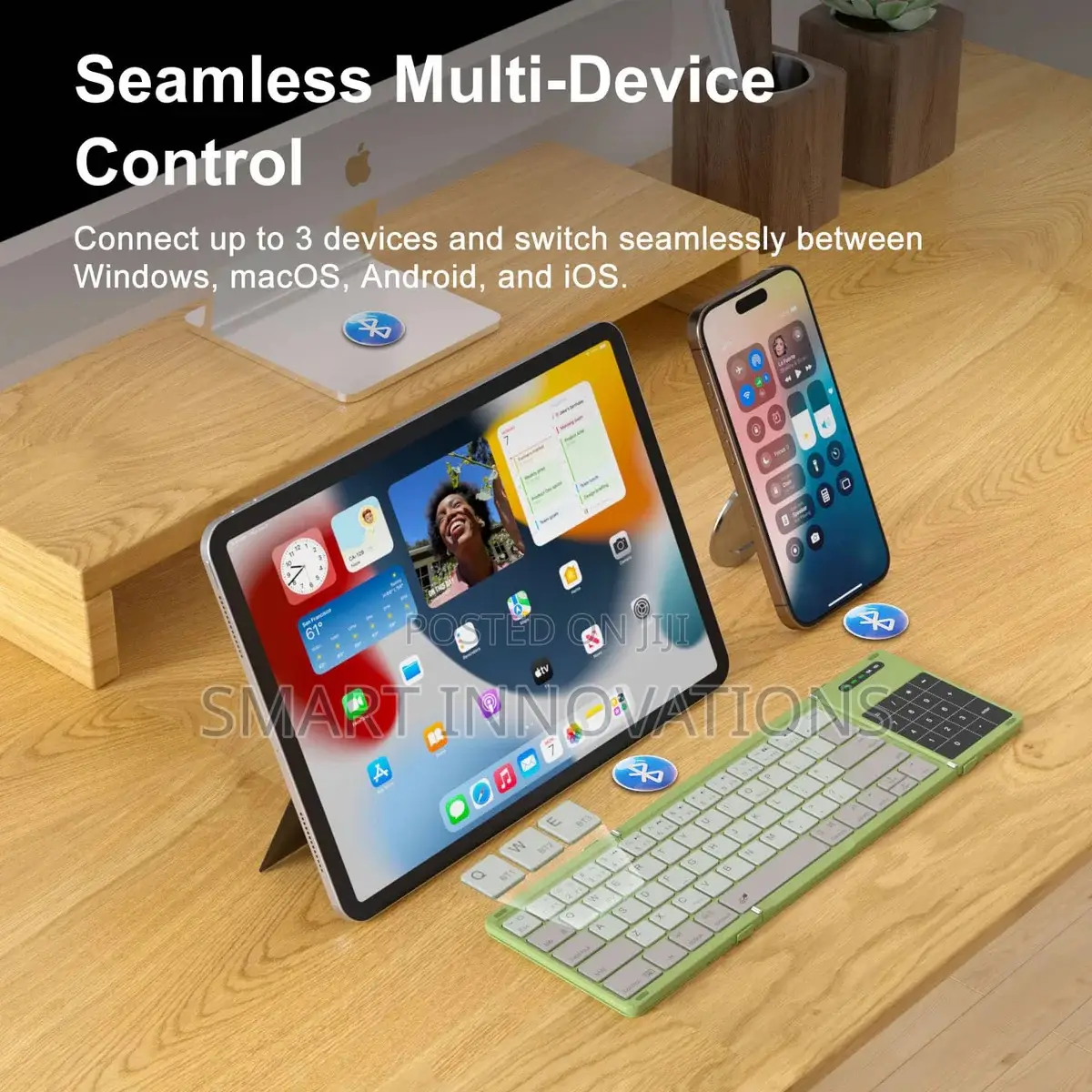 Cube Pocket Foldable Bluetooth Keyboard With Trackpad