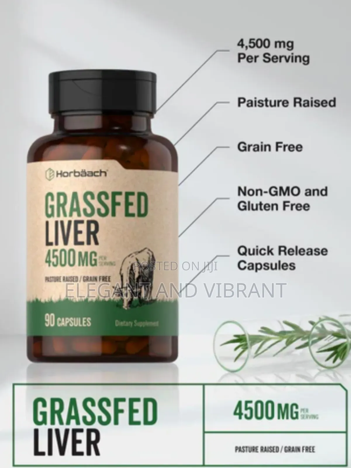 Grass Fed Beef Liver 4500mg Per Serving | 90 Capsules