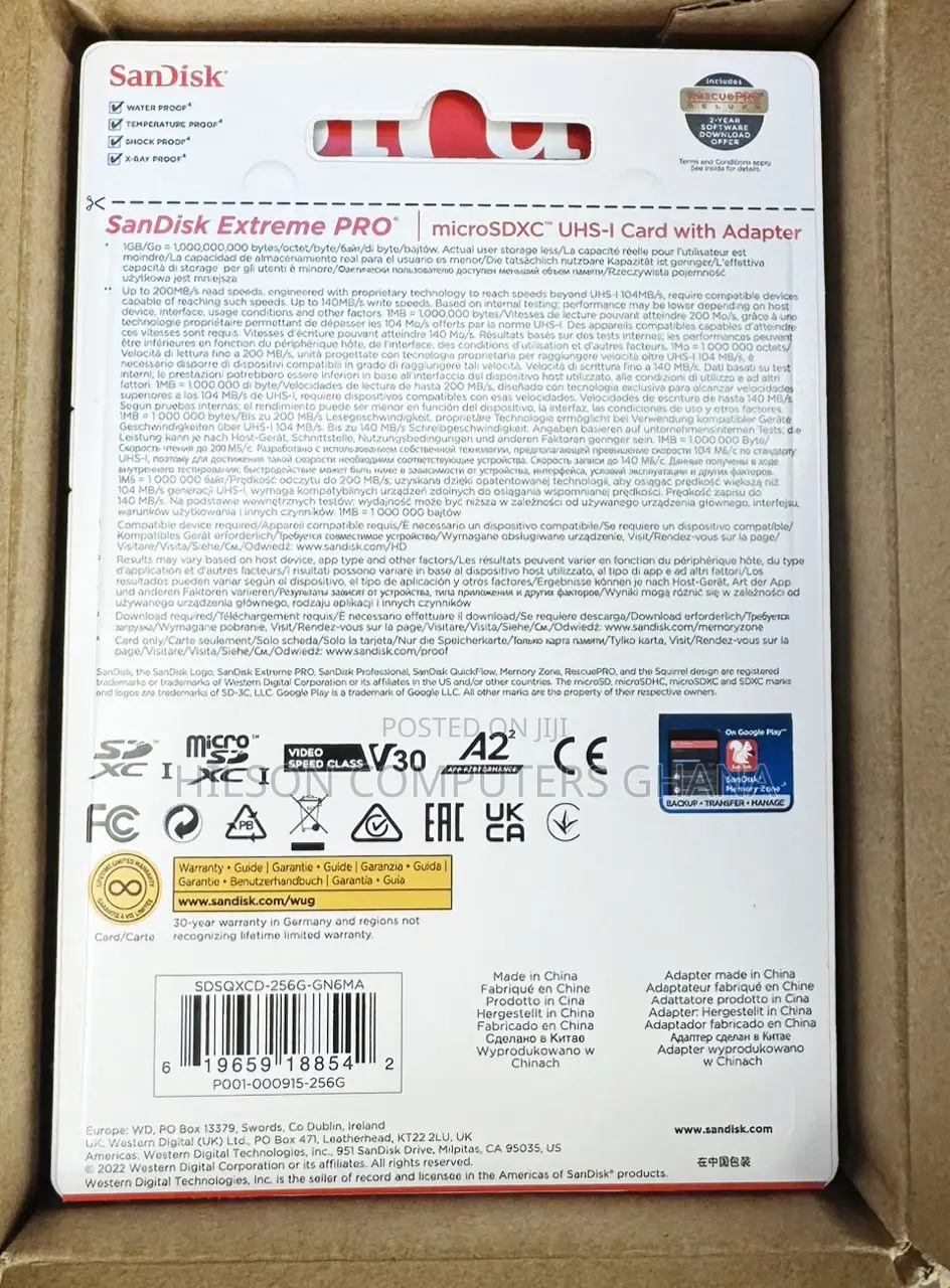 Sandisk Extreme Pro Microsdx Uhs-i Card With Adapter - 64gb