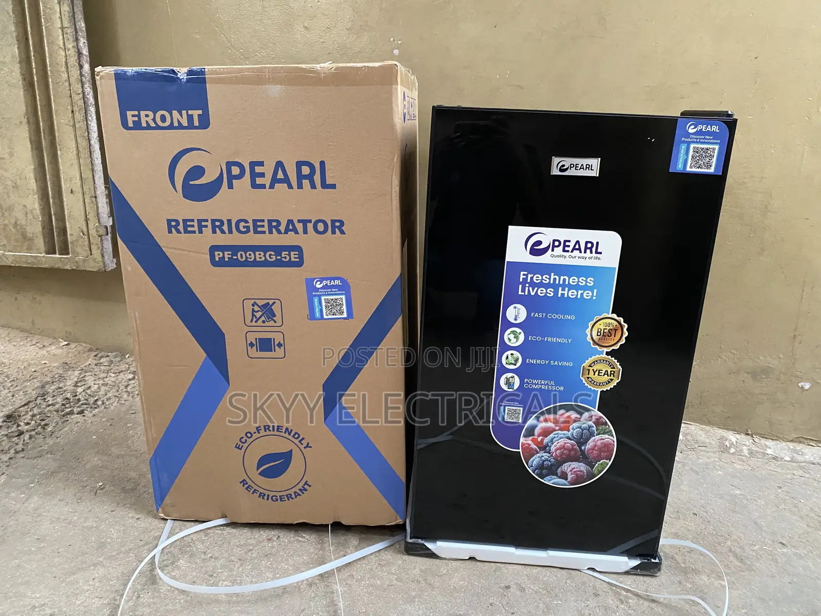 Pearl Pf-09bg-5e 91liters Black Mirror Table Top Fridge