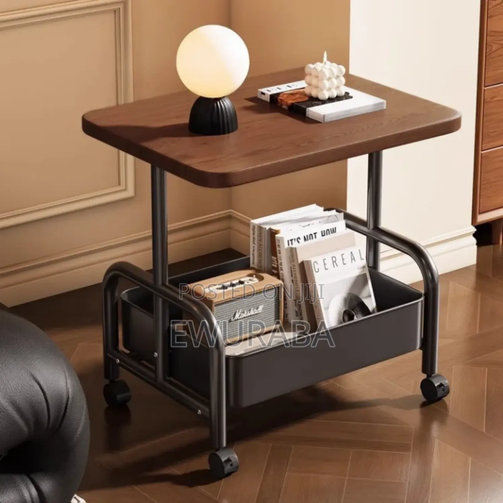 Side Coffee Table With Basket Holder