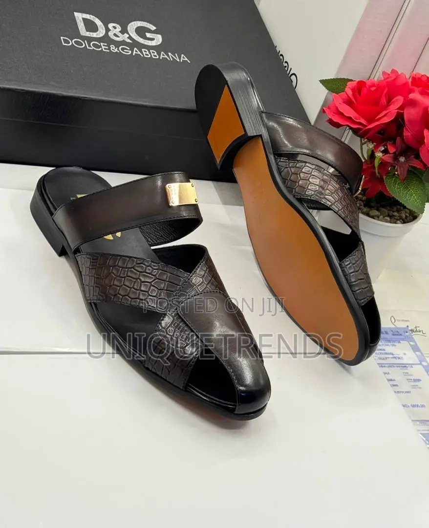 Dolce and Gabbana Stylish Leather Half Shoe (Coffee)