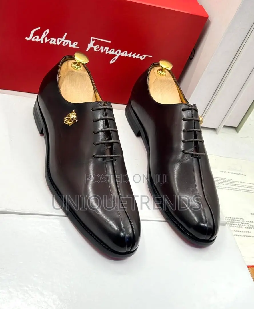 Executive Ferragamo Derby Shoes (Black Coffee)