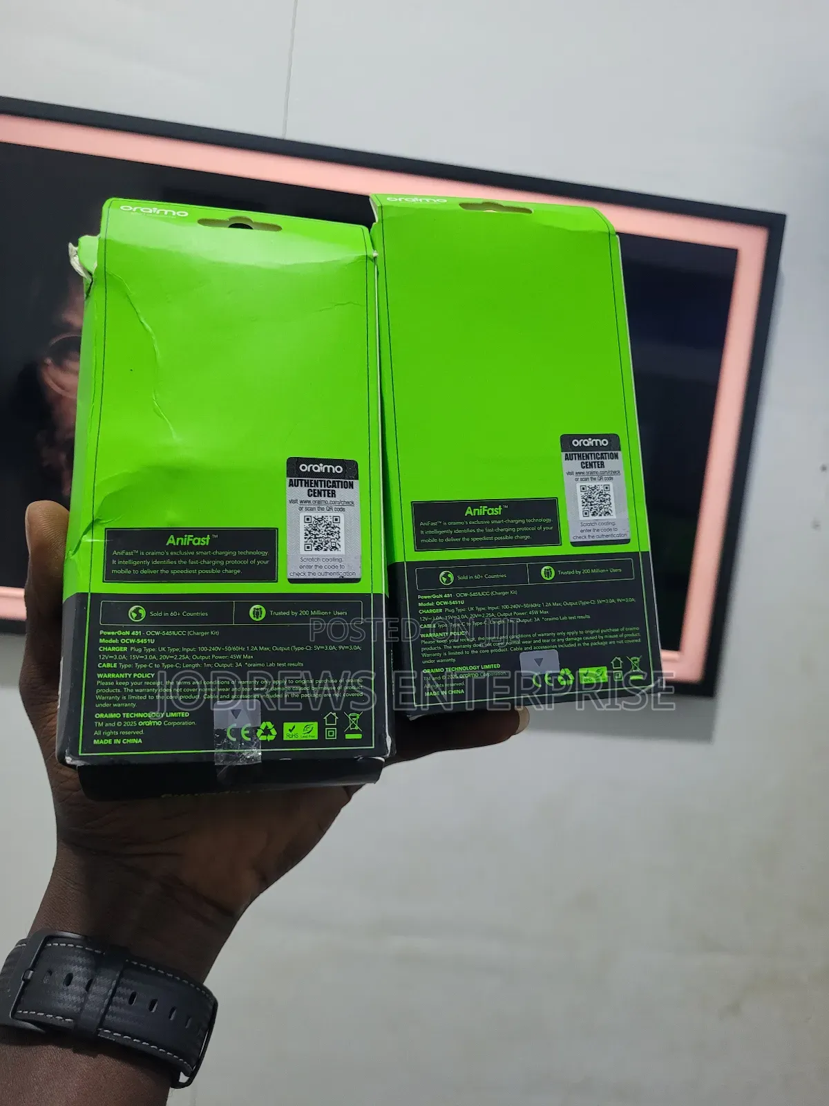 Oraimo Powergan 451 45w Gan Ultra Fast Wall Charger