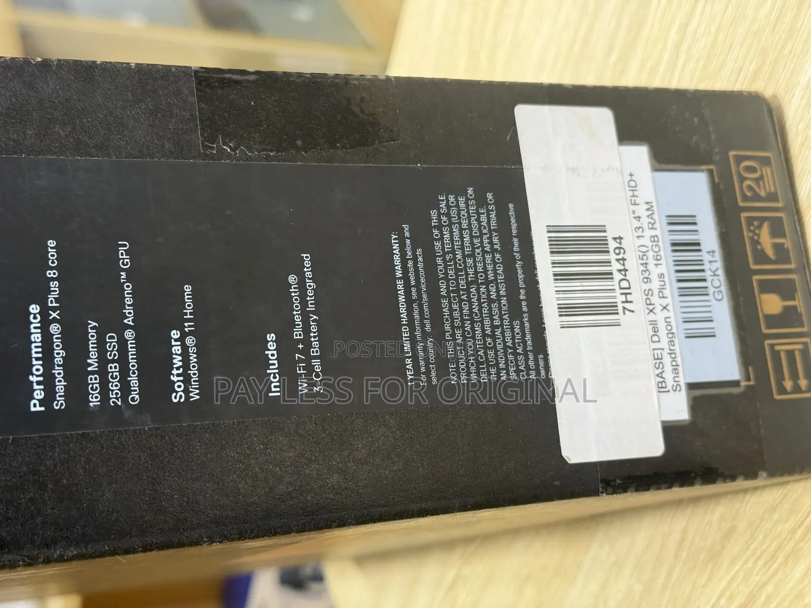 New Laptop Dell XPS 13 (9343) 16GB Qualcomm Snapdragon X Plus SSD 256GB