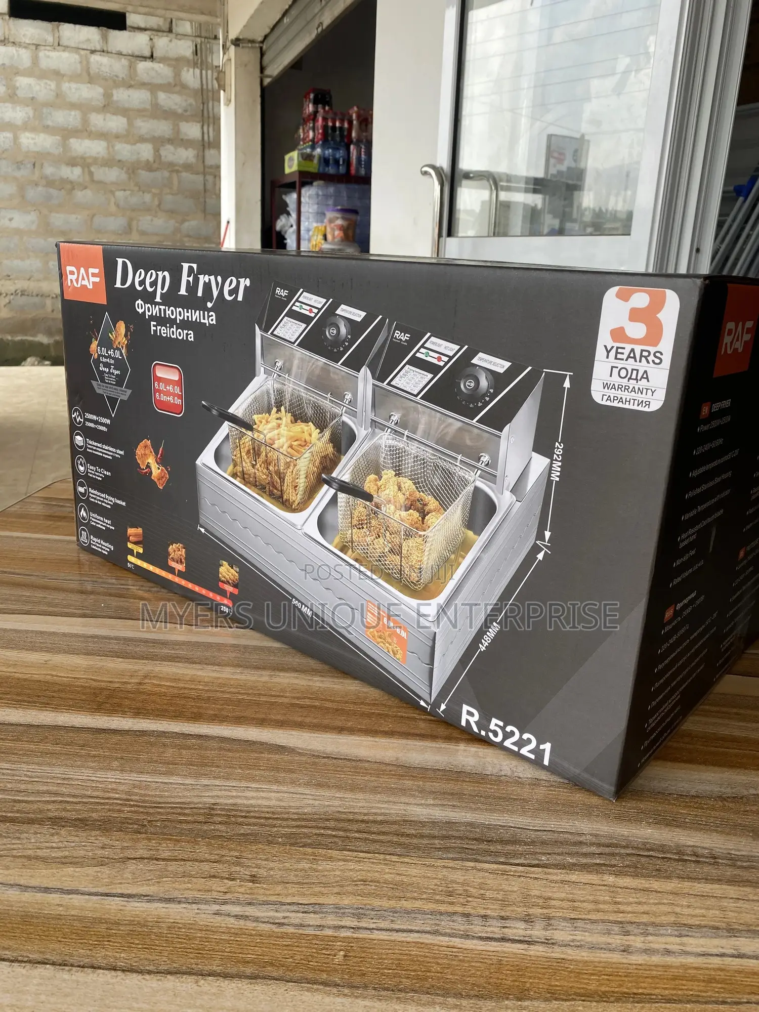Thickened Stainless Steel Raf 12l Double Deep Fryer
