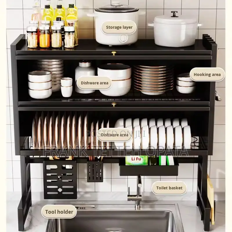 Over Sink Kitchen Rack/ Drain Drying Rack Double Cover
