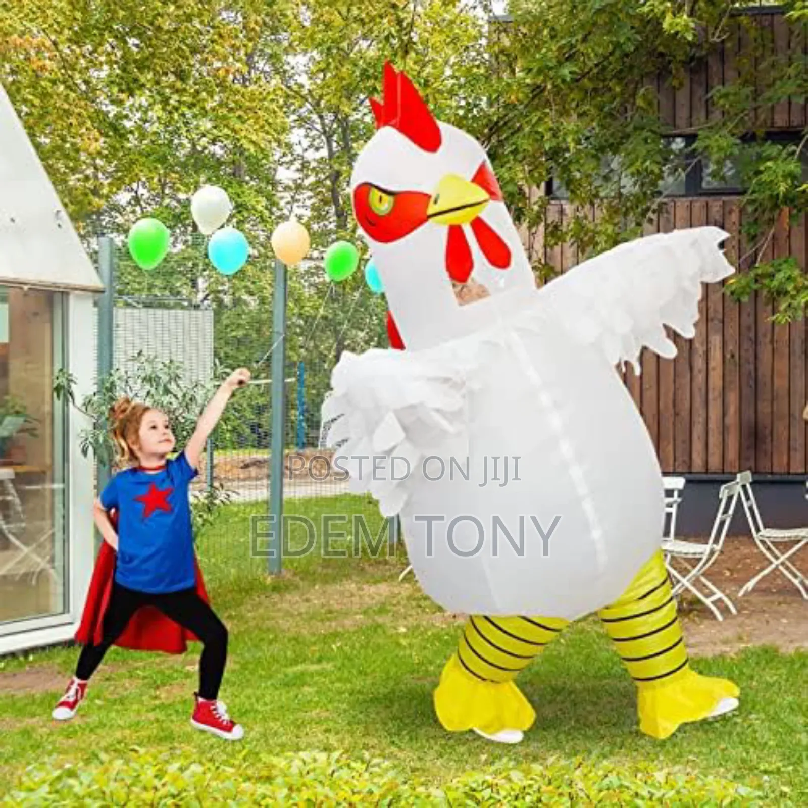 An Adult Inflatable Chicken Costume