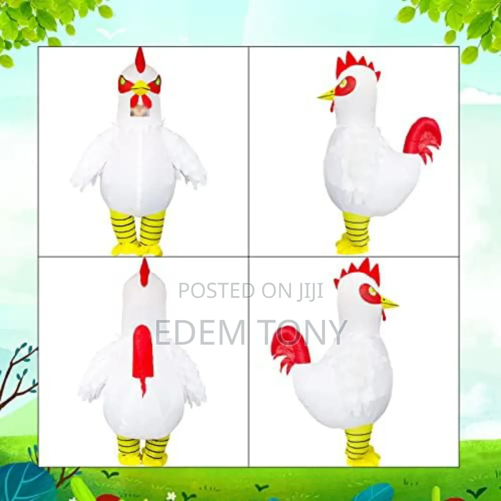 An Adult Inflatable Chicken Costume