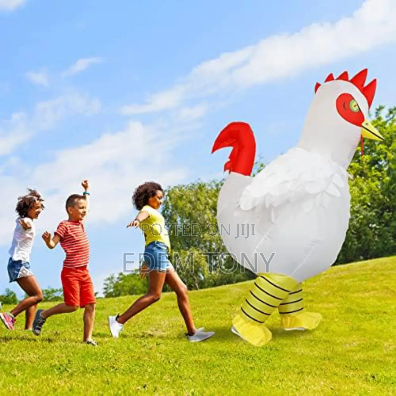 An Adult Inflatable Chicken Costume
