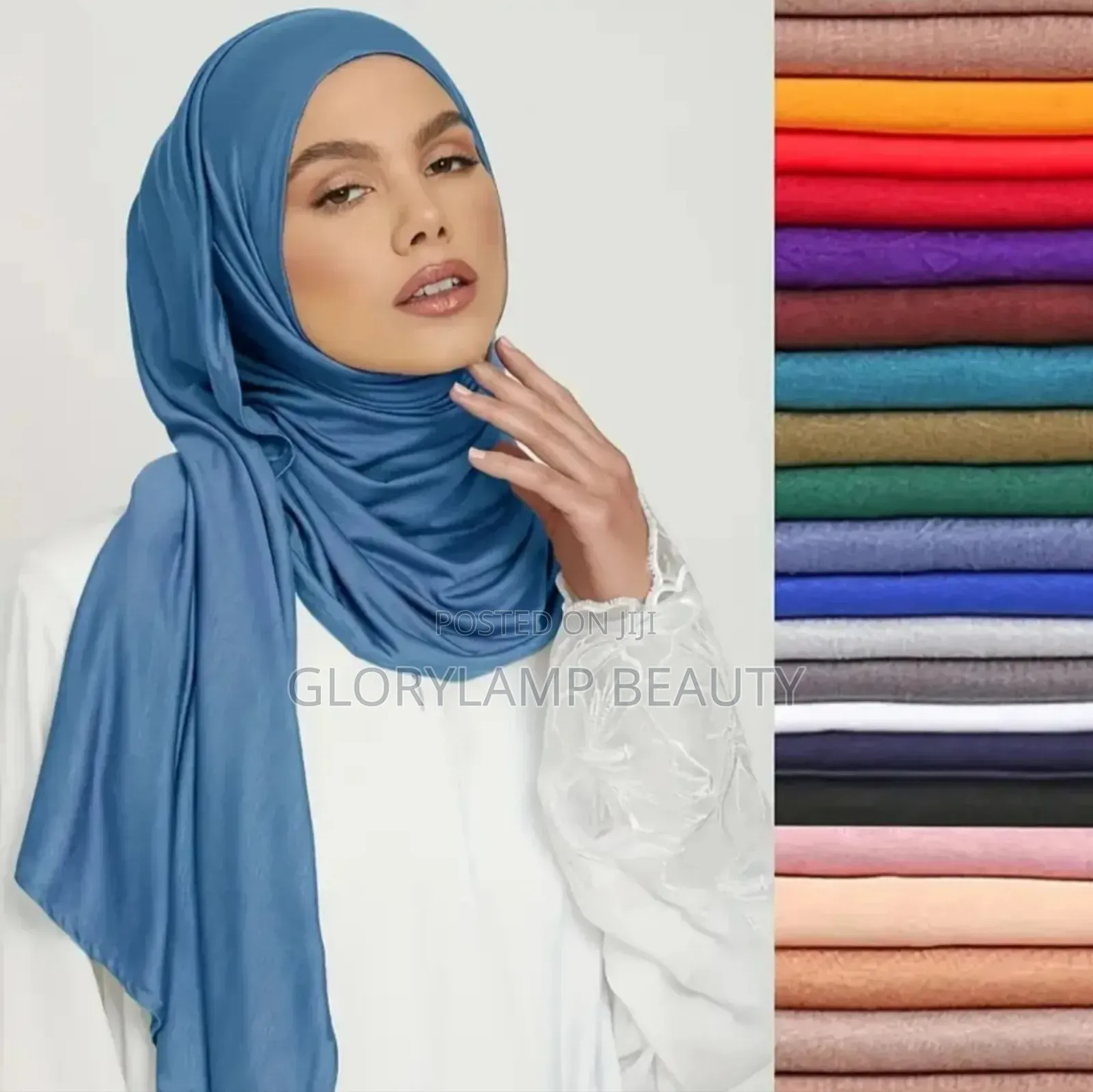 Elegant Plain Chiffon Hijab Scarf - White - Lightweight Breathable