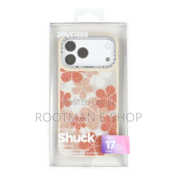 Jaucase "Shuck Up" Magnetic Flower Cases for the iPhone 17 Pro Max.