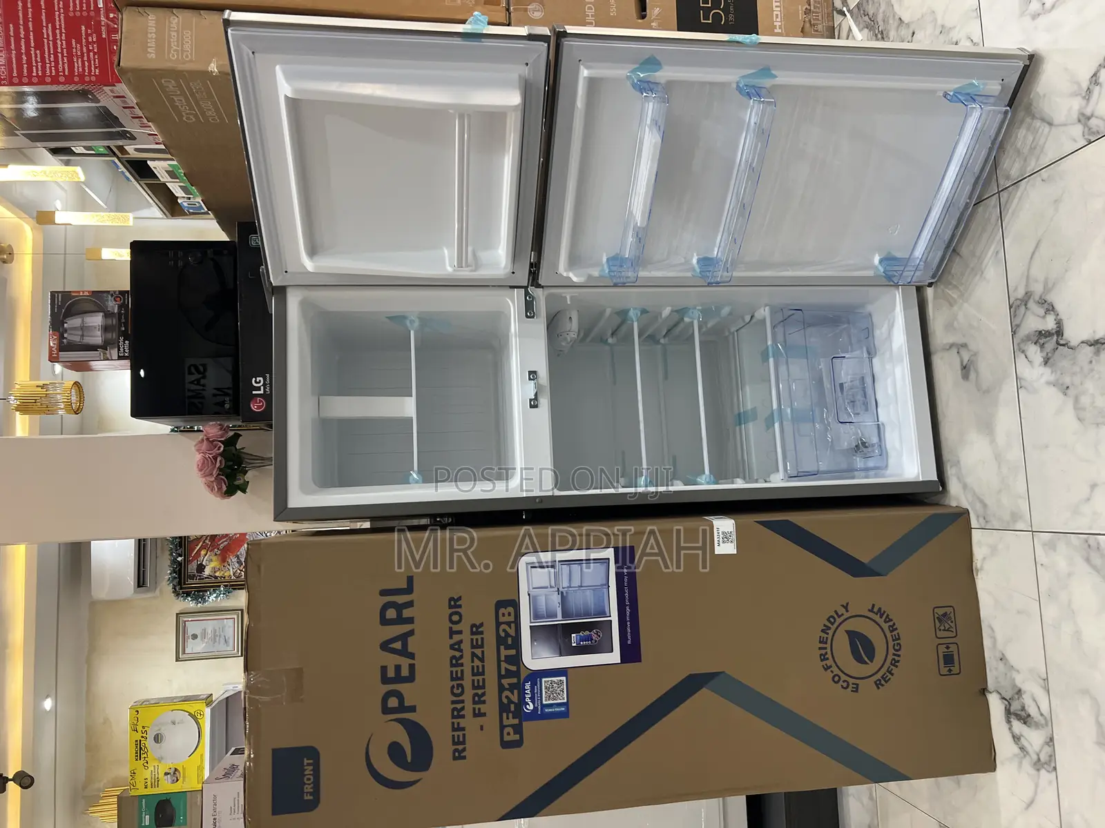 Original Pearl Pf-217-2b 138l Double Door Fridge(Gray).