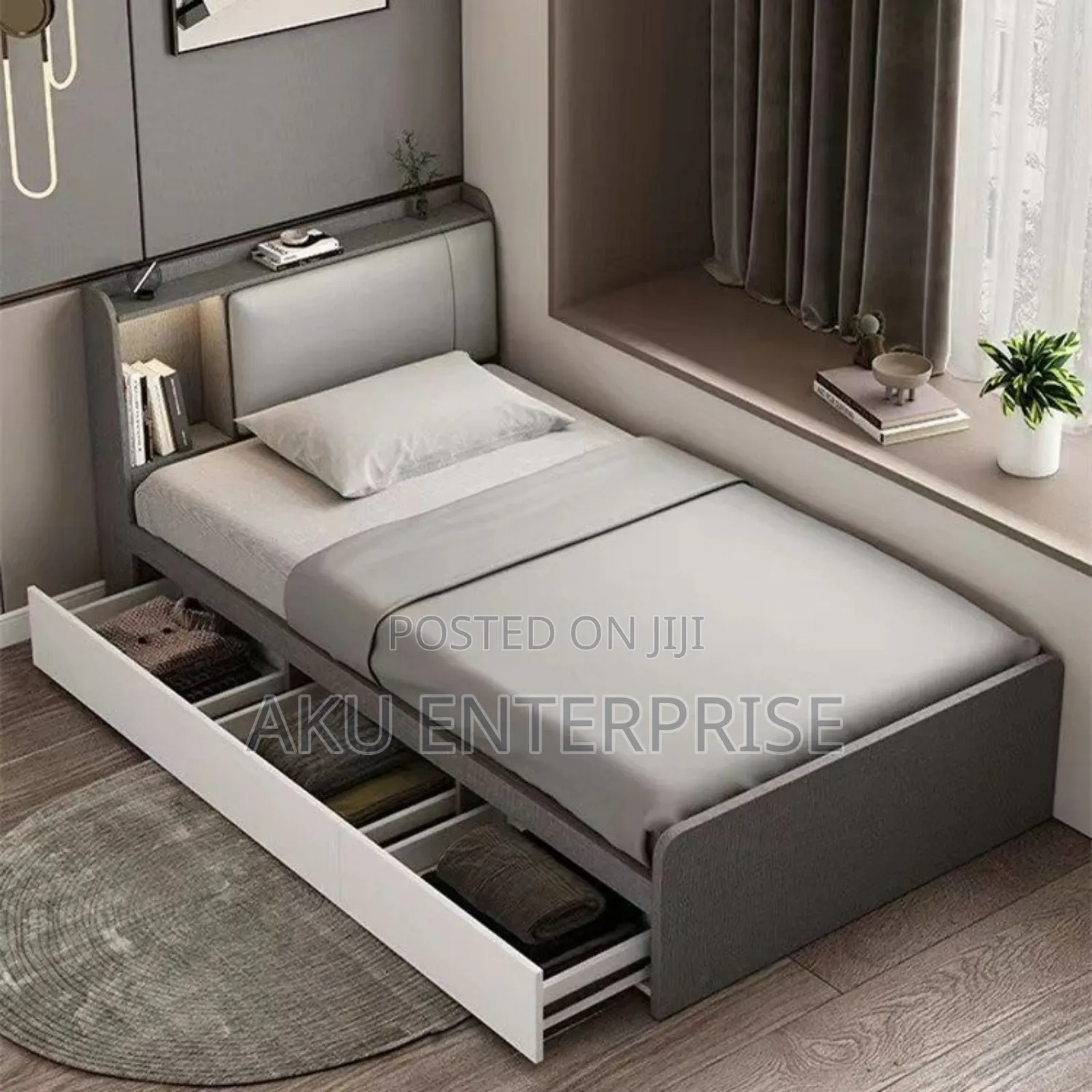One and Half Bed With Storage Drawers