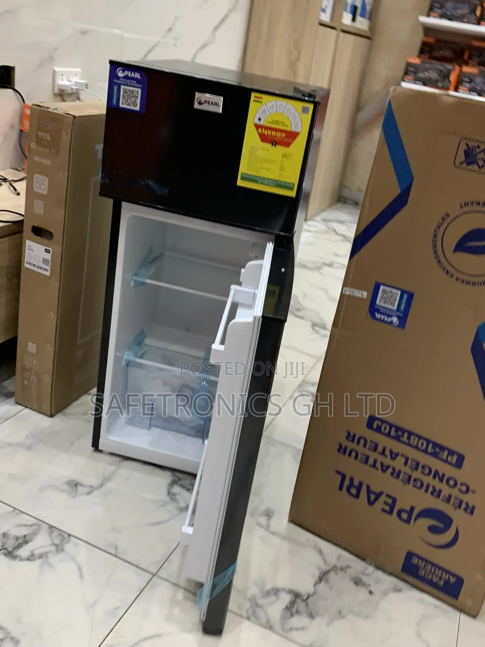 Authentic Sleek Pearl Pf-108t-10j Top Mount Grey Fridge