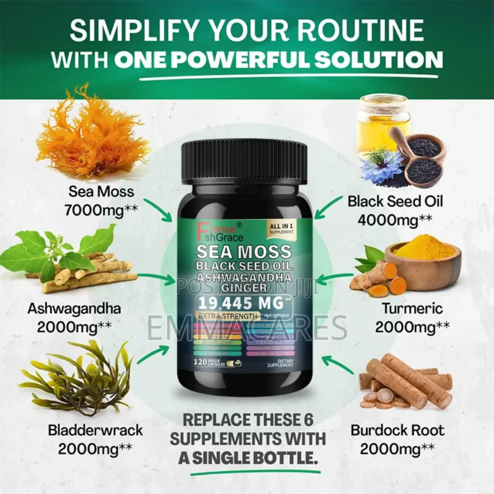 Sea Moss Ashwagandha Black Seed Ginger