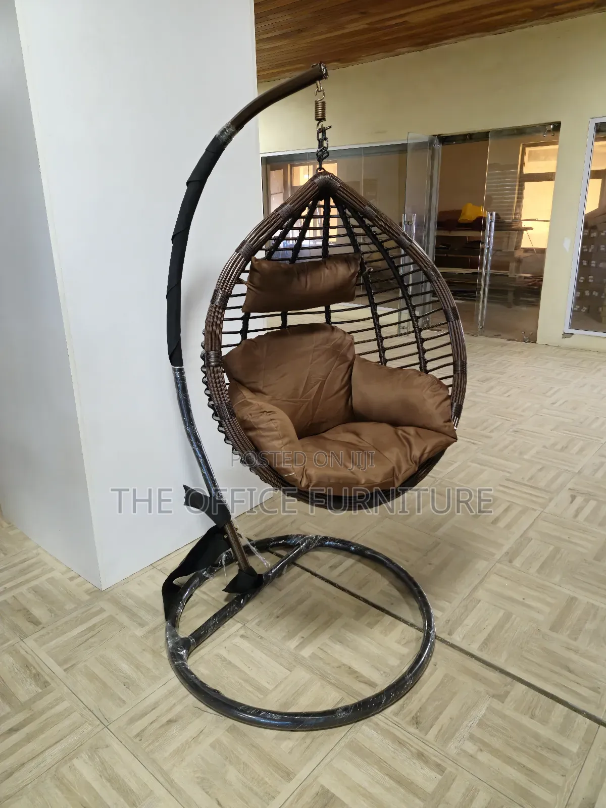 Brown Wicker Hanging Egg Chair