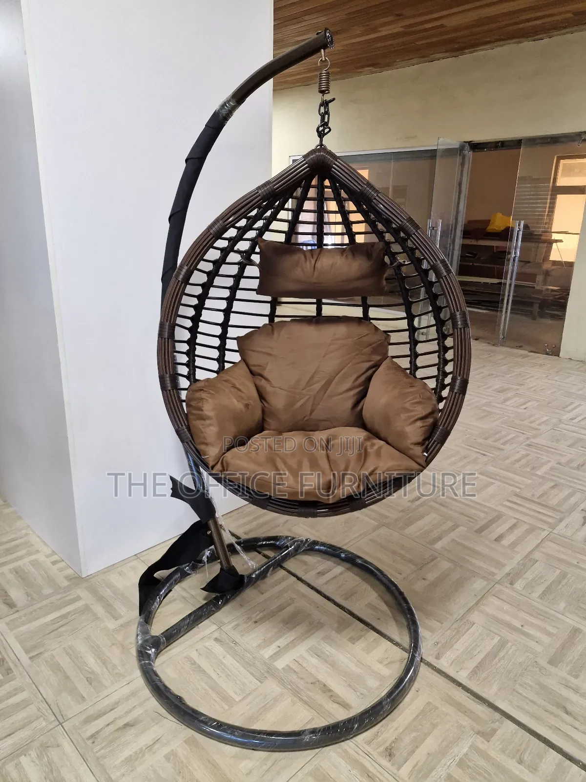 Brown Wicker Hanging Egg Chair