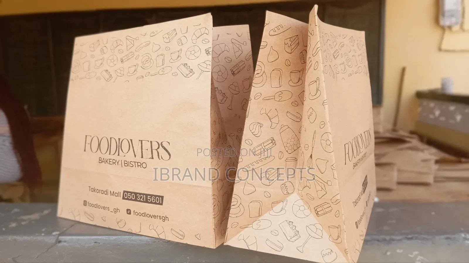 Brown Paper Bag for Food and Sharwama