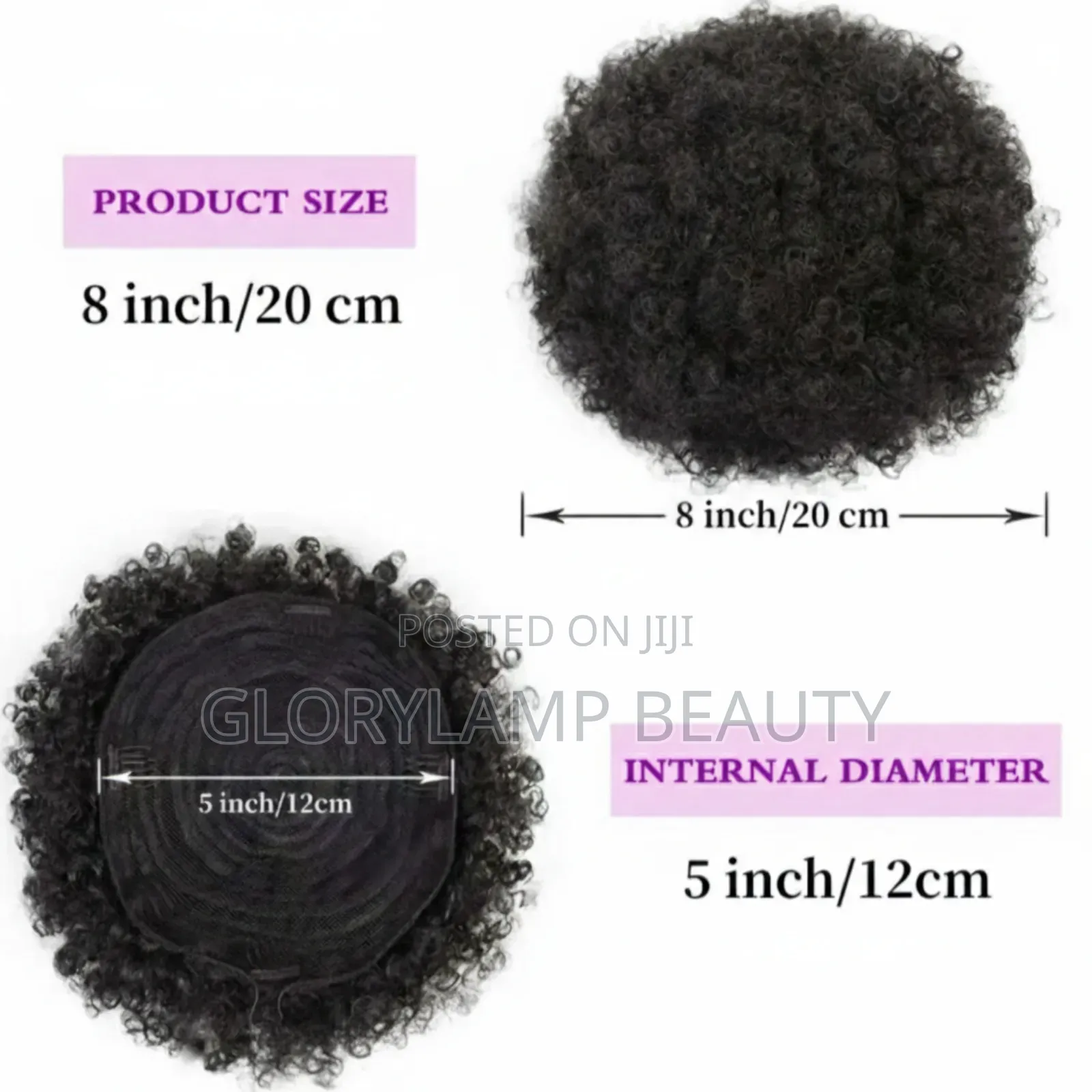 Afro Curly Drawstring Ponytail – Afro Puff Bun Extension – Black