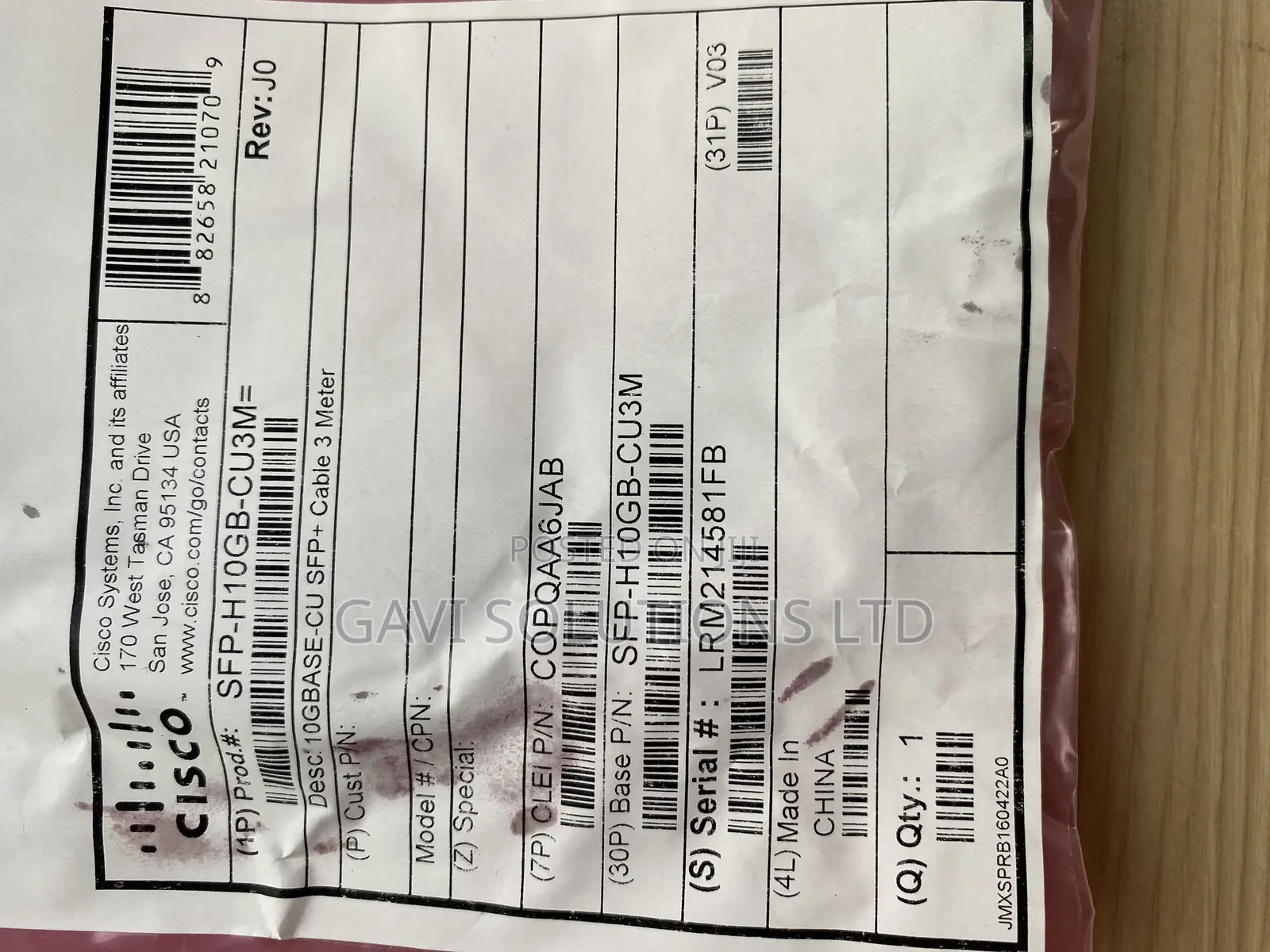 Cisco 10g Sfp+ Twinax Cable