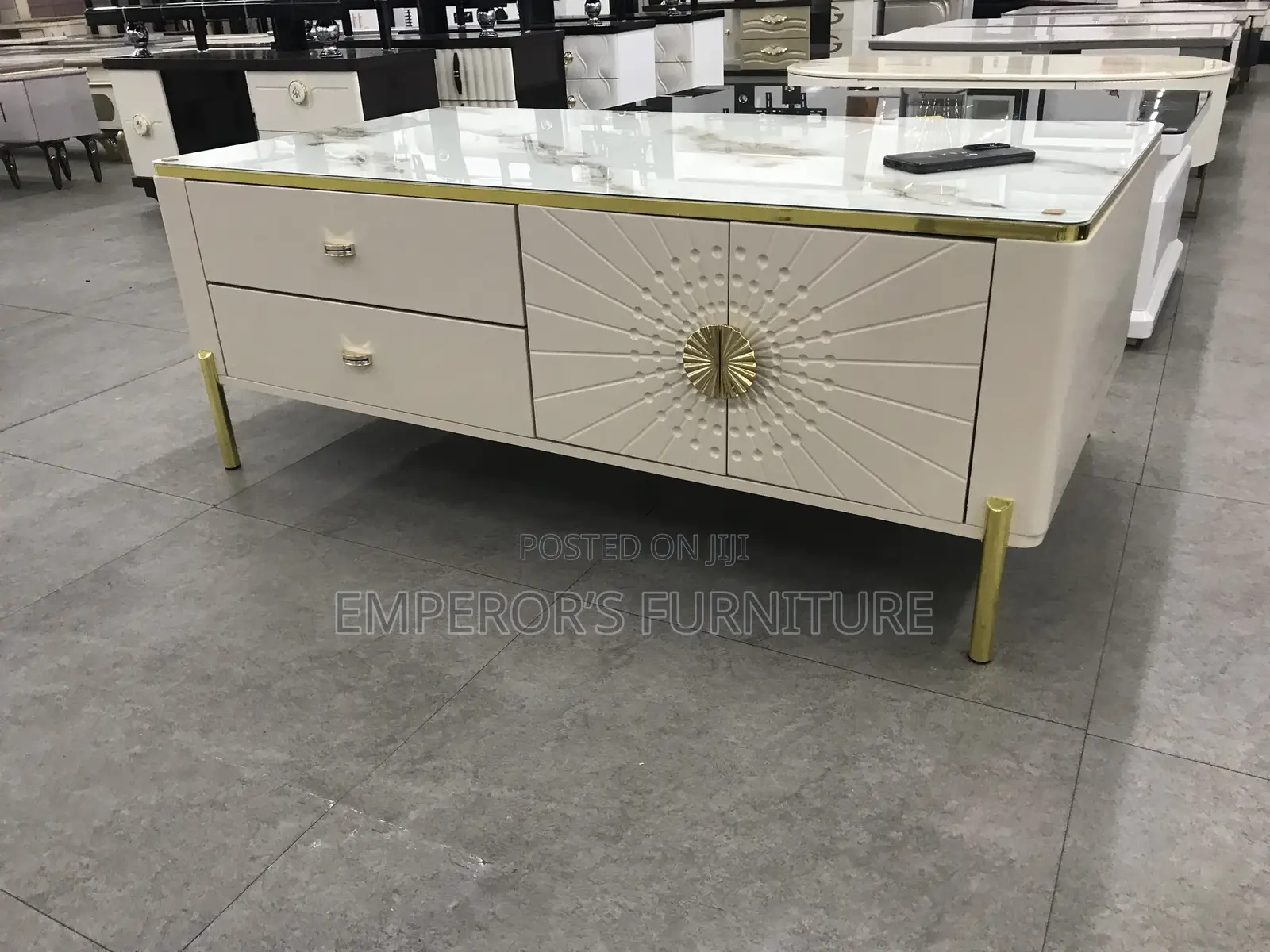 Classy Strong Marble Top Center Table
