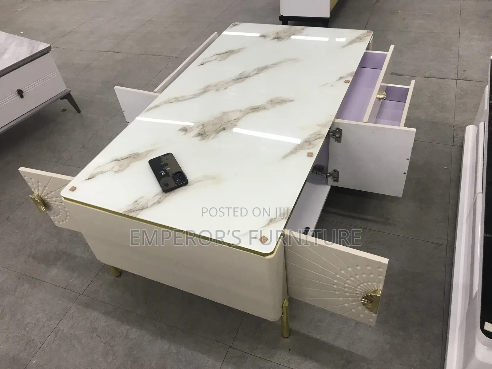 Classy Strong Marble Top Center Table
