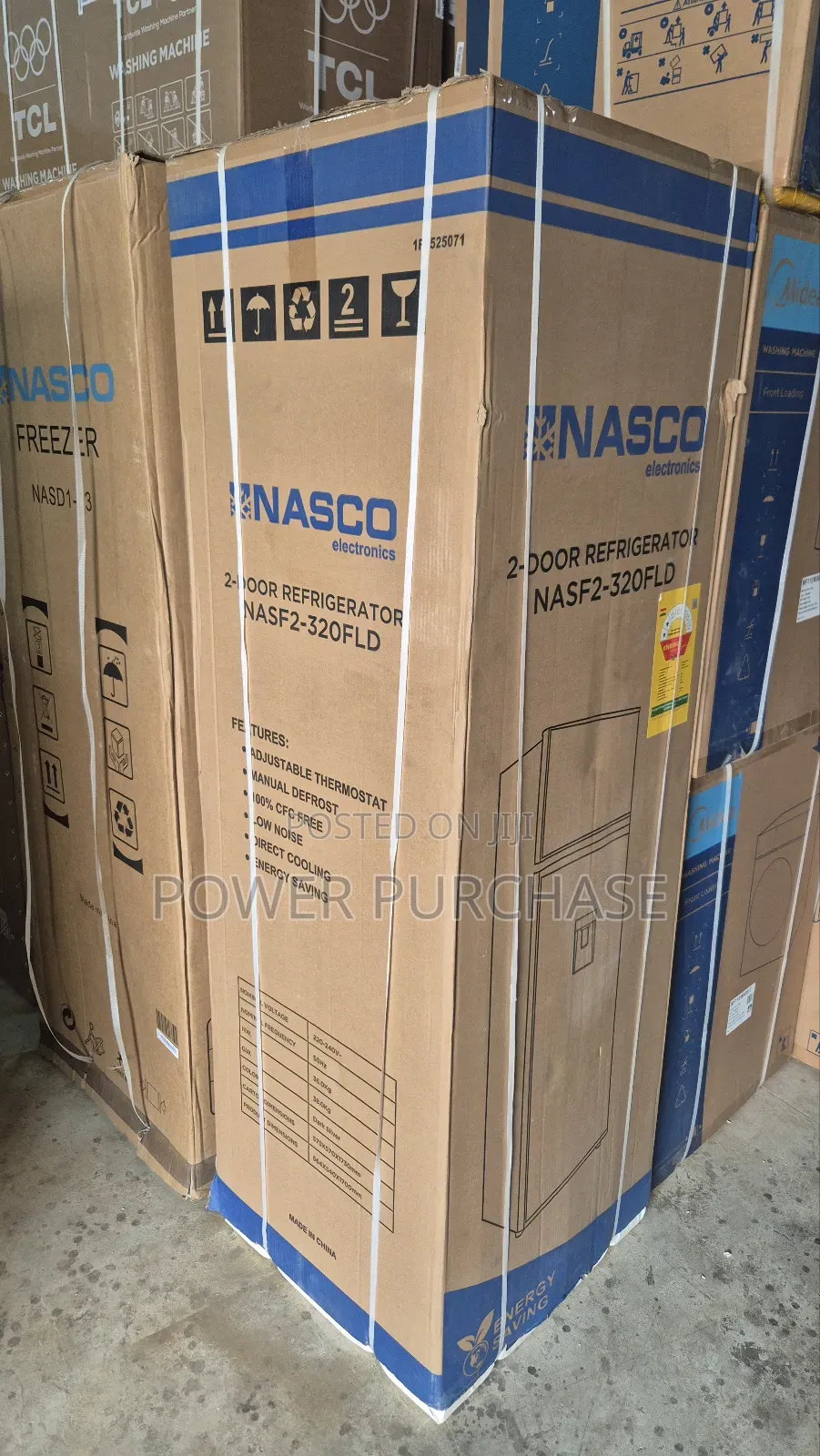 Brand New Nasco Double Door Fridge 280l With Dispenser