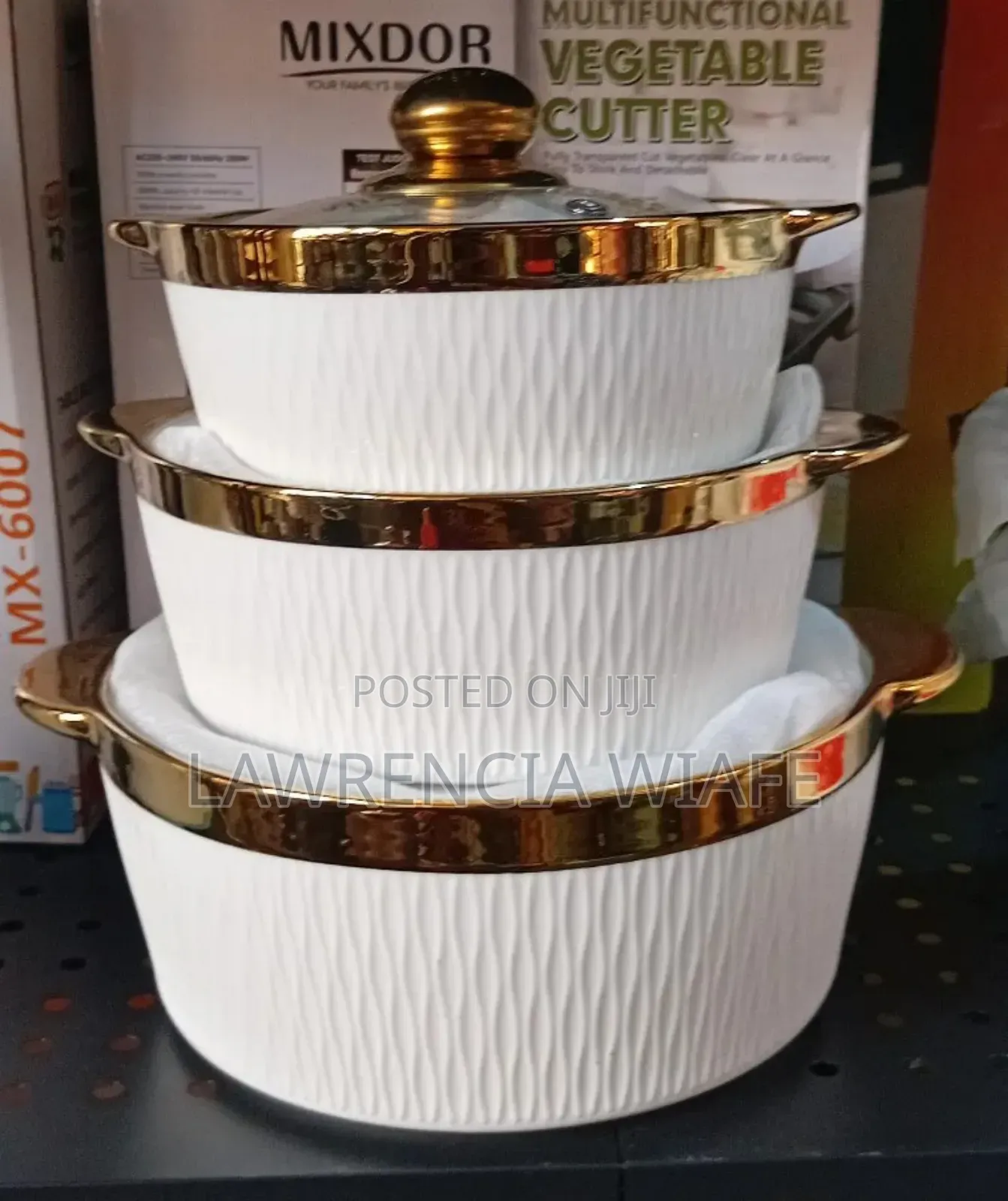 3pcs Ceramic Bowls With Glass Lid