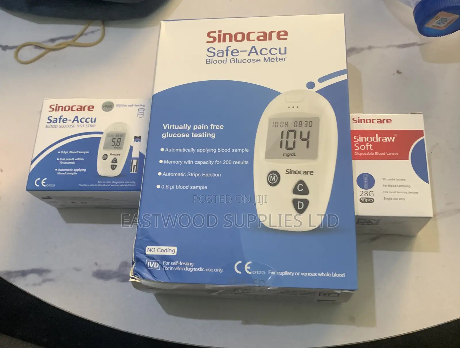 Sinocare Safe- Accu Glucometer + 50strips and Lancets