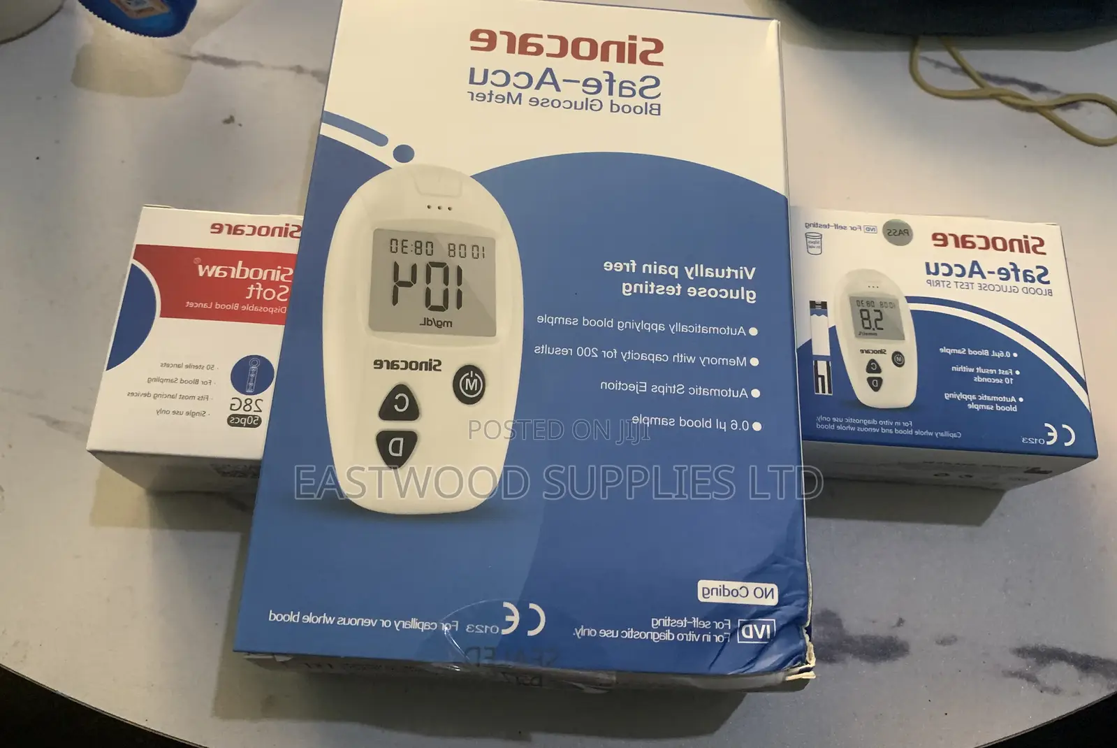 Sinocare Safe- Accu Glucometer + 50strips and Lancets