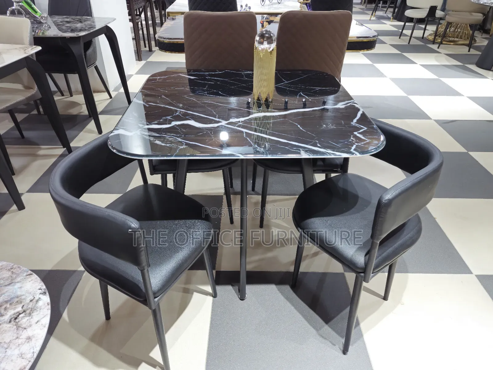 Marble Table and Four Set Dining Chairs