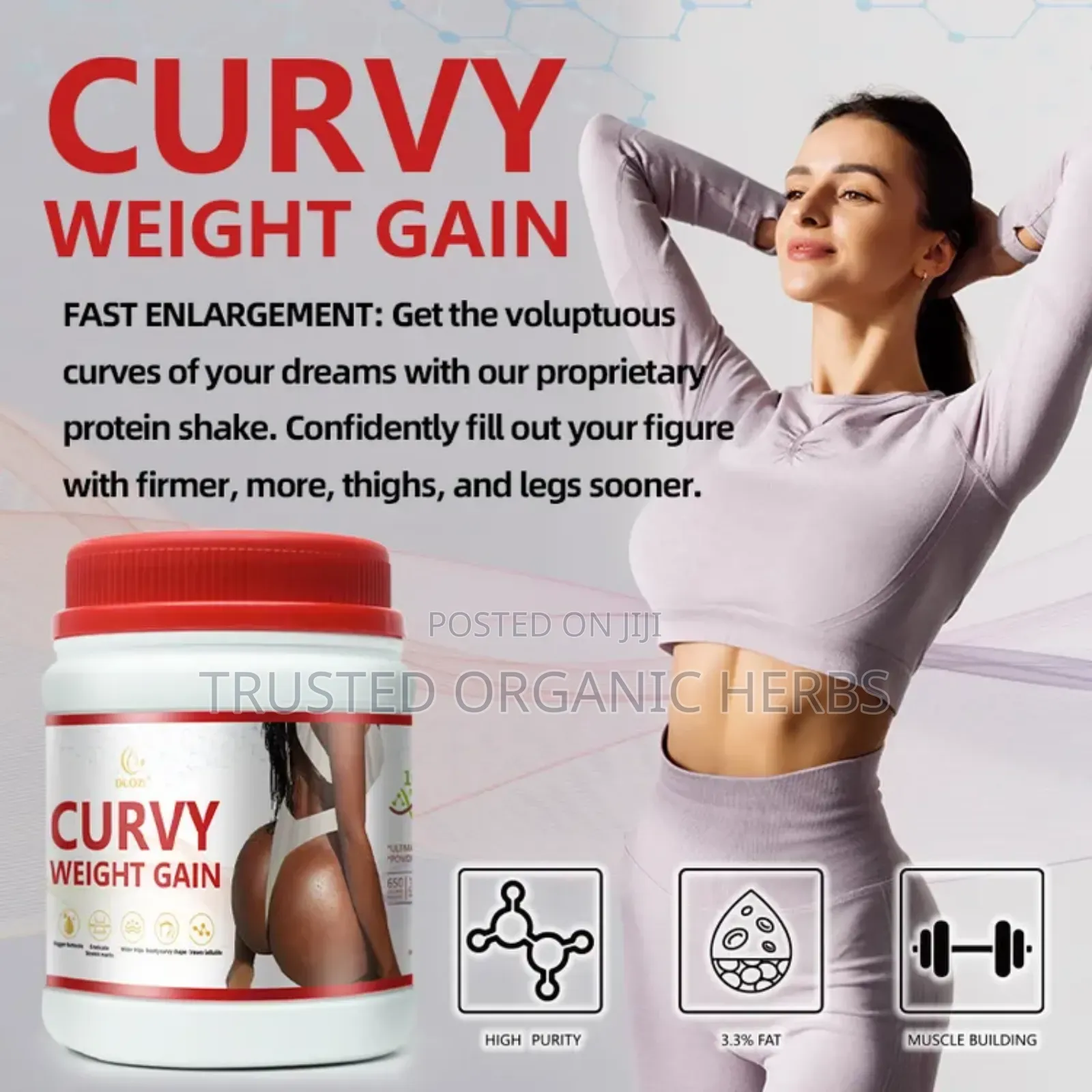 Curvy Weight Gain Powder Hips Enlargement Breast Enlargement
