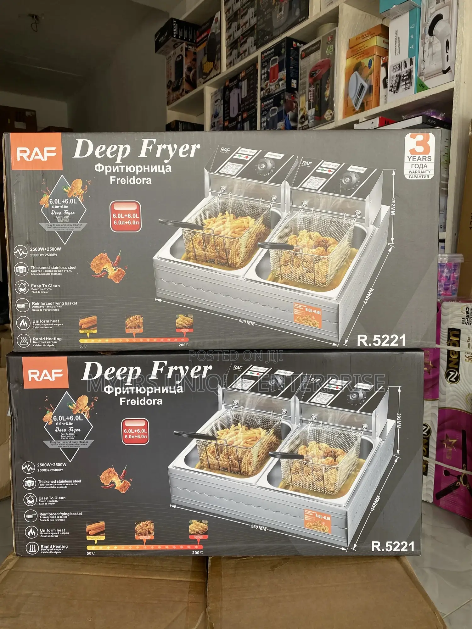2500w Raf Double 12l Deep Fryer