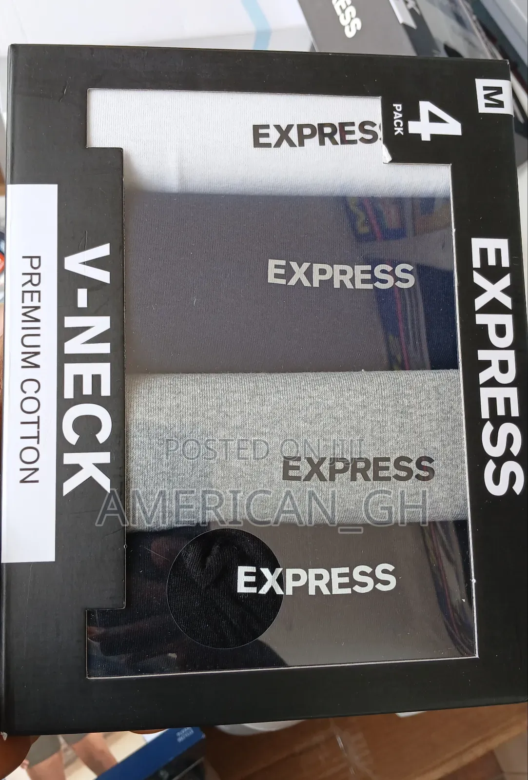 Express Premium Cotton v Neck, M/Xl