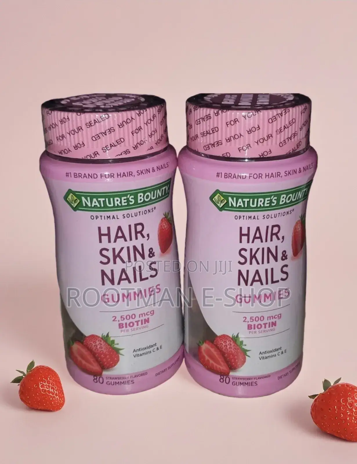 Strawberry-Biotin-Gummies (80 Per Bottle)