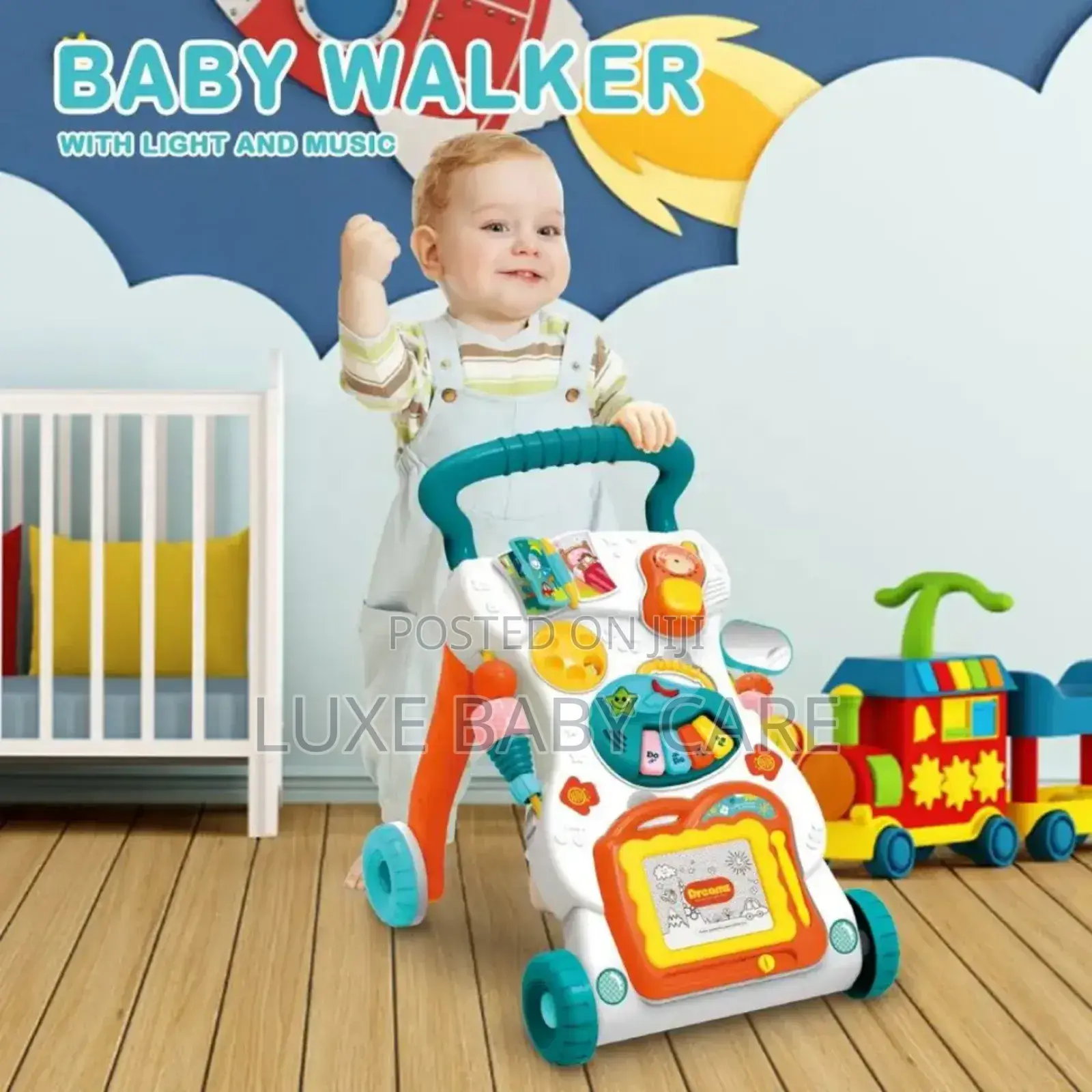 Baby Push Walker Walker With Adjustable Speed 3 in 1 - Multi