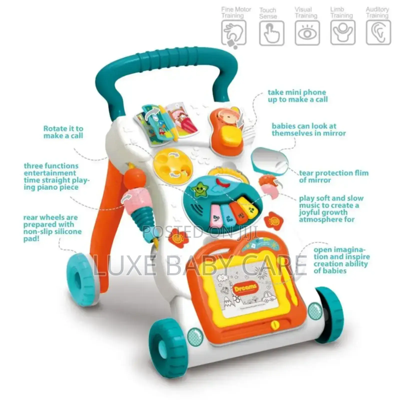 Baby Push Walker Walker With Adjustable Speed 3 in 1 - Multi