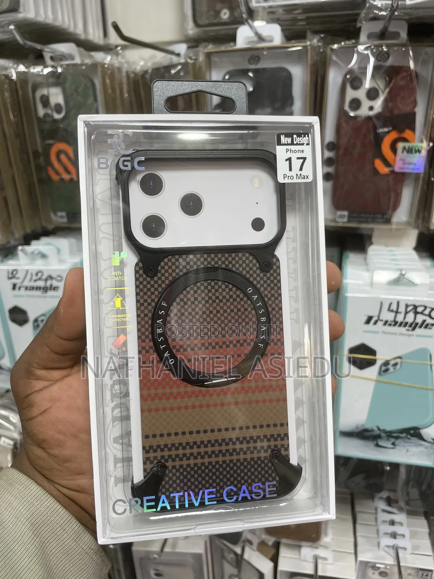 Oats Base Frameless Metal Case for 17 Pro Max
