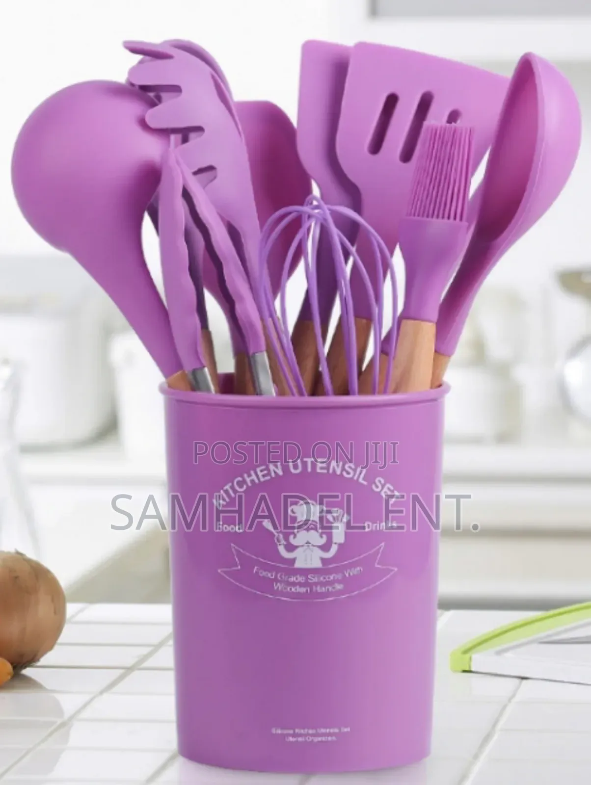12 Piece Set Silicon Ladle -wooden Handle