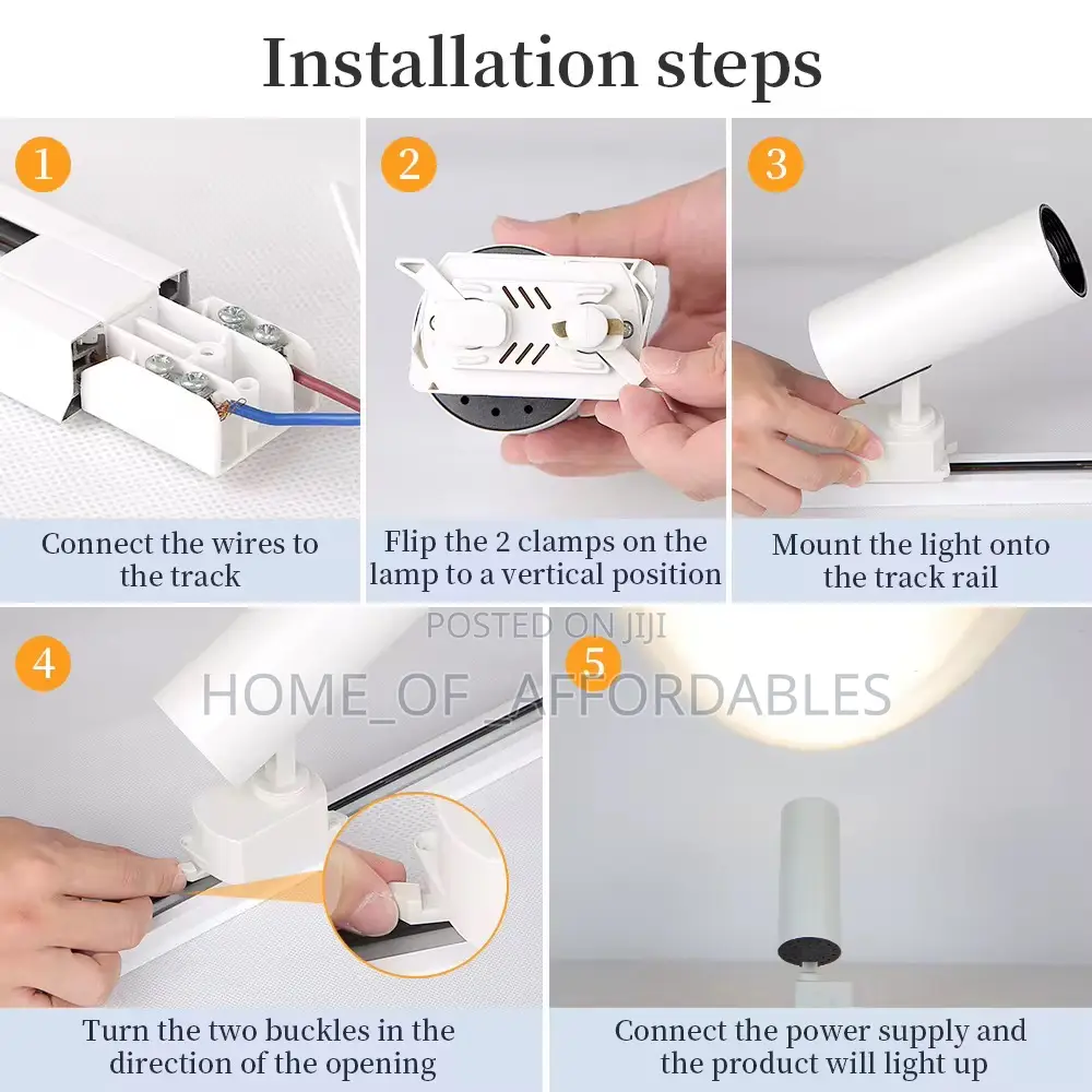 Track Light / Spot Light 3pcs With Rail Set (3 Lighting Mode)