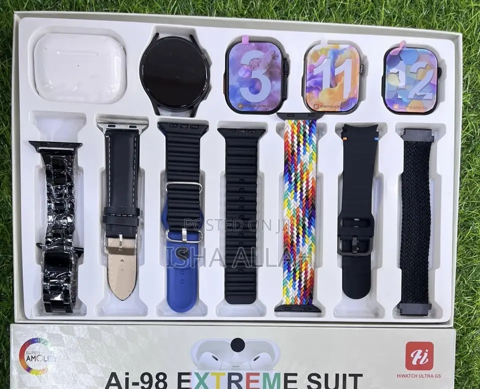 Ai98 Combo .Watch7+ Ultra3+ Watch11+ Watch12 With Pods. Amoleddisplay